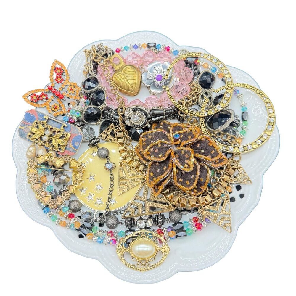 Broken Rhinestone Jewelry Lot Craft Rhinestones Repair Lot Fun Mixed Jewelry Lot